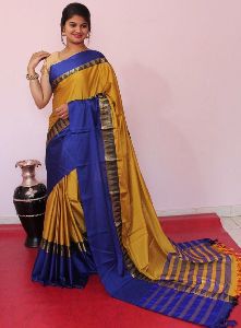 Banarasi fabricLace border work Saree