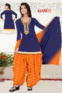 Designer Embroidered Cotton Patiyala Suit