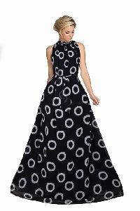 Georgette fabric print work gown