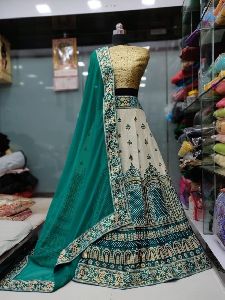 Jacquard Silk fabric Lehenga