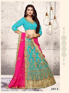 Net Silk fabric,Embroidery work Lehenga Choli