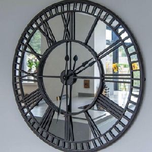Iron Mirrored large luxury wall clock