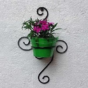 Green Wrought Iron Wall Planters