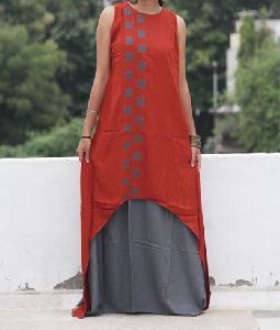 Colour Me Red Long Kurti