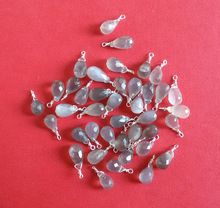 Gray Moonstone Faceted Drops