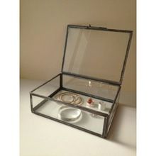 Decorative Glass Boxes With Lids With Black Nickel Finish