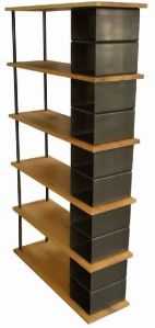 MODERN WOOD METAL BOOKSHELF