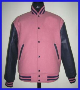 High School Girls Pink and Black Varsity Jackets