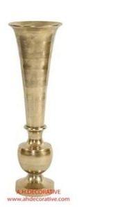 Oversized Flared Gold Aluminum Vase