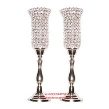 silver crystal votive candle holder