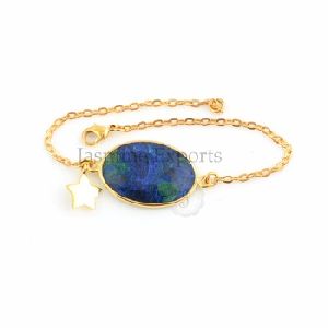 Mohave Azurite Gold Plated Silver