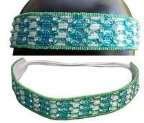 fashionable light green color beaded headband