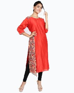 Silk Printed Kurti