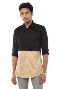 Mens Black & Beige Shirt