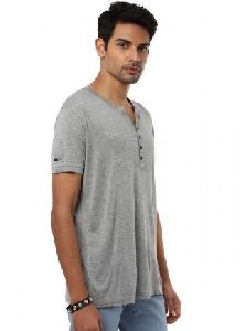 Mens Henley Neck T-Shirt