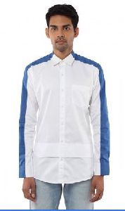 Mens White & Blue Shirt