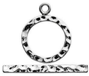 Sterling Silver Hammered Toggle Clasp