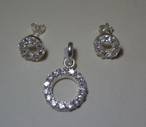 Sterling Silver with CZ Fancy Set
