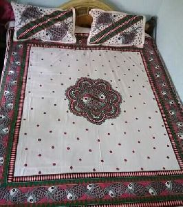 Mithila Hand Painted Cotton Bed Sheets