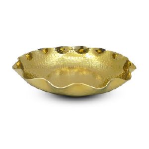 Designer Gold Finished Aluminium Round Bowl