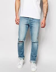 Mens Knee Ripped Jeans