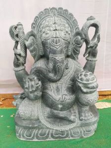 Black Stone Ganesh Statue