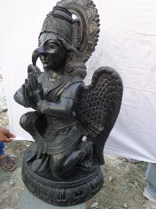 Garuda Black stone statue