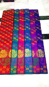 Multicolor Dupion Silk Jacquard Patola Saree