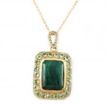 Faceted malachite necklace