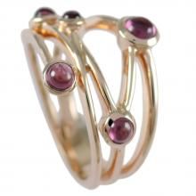 Rhodolite layering gold plated ring