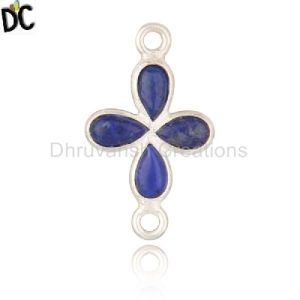 Silver Plated Brass Fashion Lapis Lazuli Gemstone Jewelry Findings