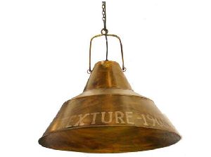 Aged Brass Industrial Pendant Light