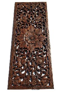 Floral Wooden Carved Wall Panel