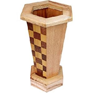 Handicarfted Wooden Flower Vase