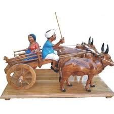 Wooden Bullock Cart Showpiece