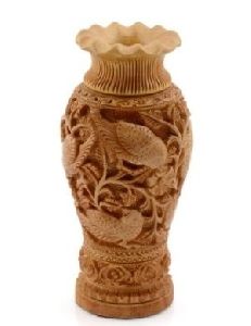 Wooden Carved Flower Vase