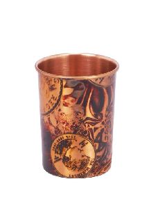 Copper Printed Drinkware Glass