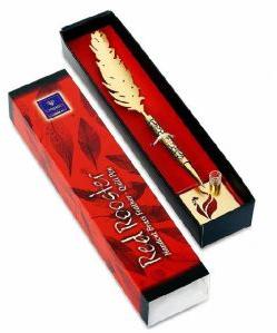 Red Rooster Feather Pen