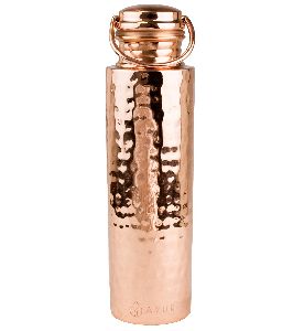 Copper Hammered Water Bottle With Handle