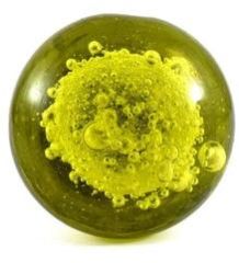 Dark Green Bubble Glass Knob