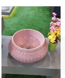 Pink Ceramic Wash Basin