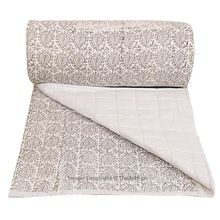 Block Print Kantha Quilt Indian Ethnic Bedspread Patchwork