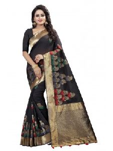 Designer Linen Saree With Free Blouse