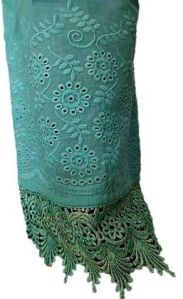 Green Palazzo Pants with Hakoba Embroidery and Designer Lace