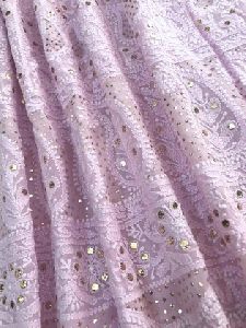 Powder Pink Lucknowi Chikankari Mukaish Suit