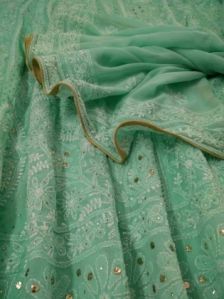 Pure Georgette Chikankari Anarkali with Dupatta