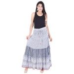 Full Length Printed Crinkle Elastic Skirt