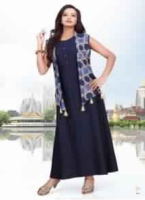 DYED KURTIS WITH PRINTED JACKET