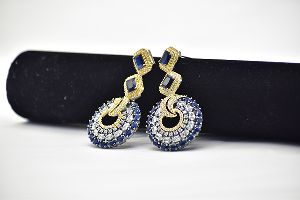 Cobalt Color CZ Stone Earring for Women