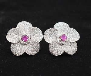 Diamond Beautiful Flower Earrings